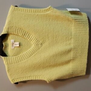 Jessica Simpson NWT Cropped Pullover Pale Yellow Sweater Vest, Small